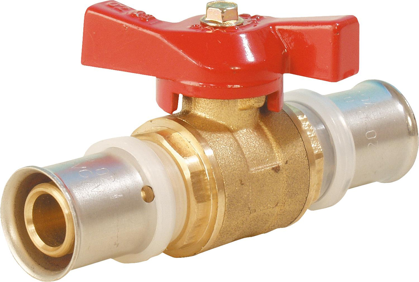 Press fitting for MSVR TH contour ball valve with press connection wing handle 26x3