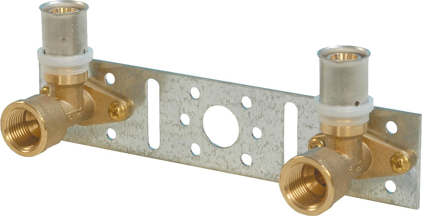 Press fitting for MSVR TH contour wall angle, assembled in set, spacing 153mm, 16x2mm-1/2" female thread