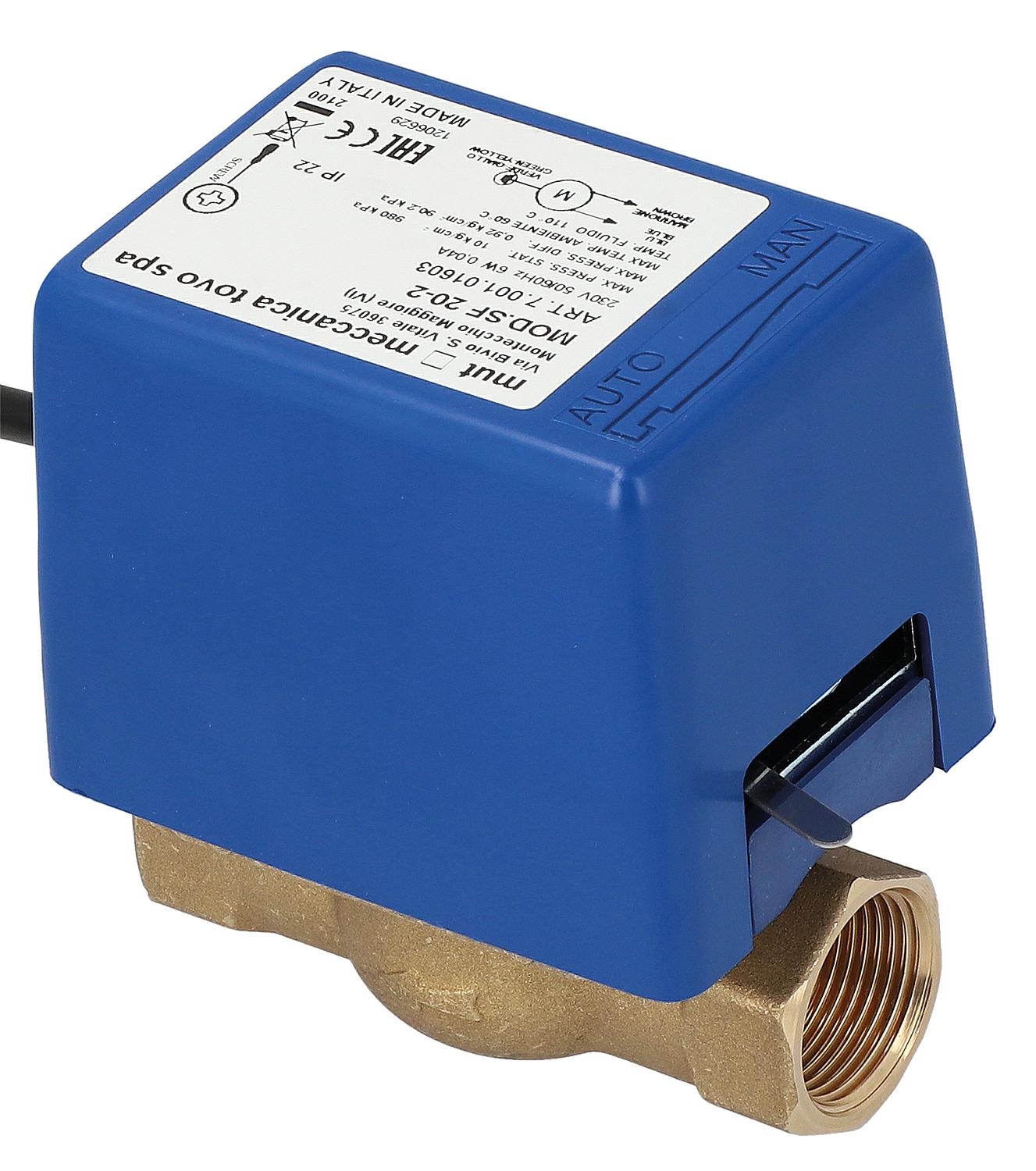 Vannes de zone motorisées à 2 voies (avec ressort de rappel) sans interrupteurs de fin de course