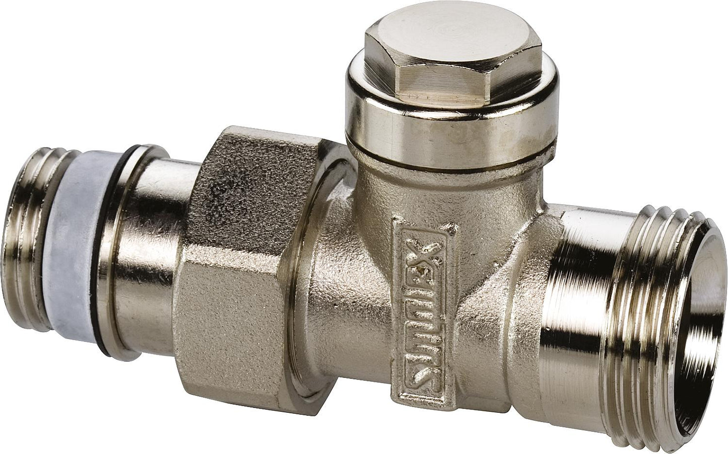 Return fitting TYPE AG/N MS nickel-plated Design: Angle 1/2AGx3/4"AG for clamping connection