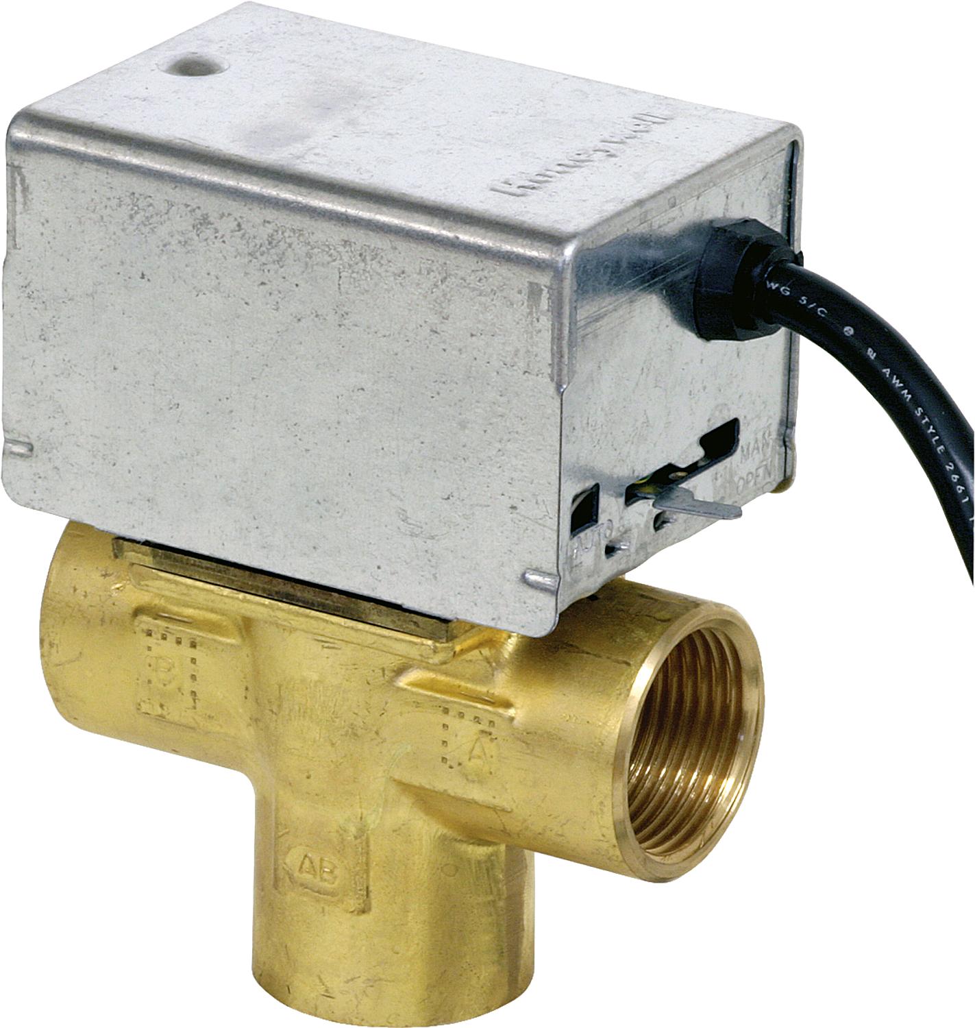 Honeywell V 8044 C 1149 3-way zone valve, DN25 (1") male thread, without limit switch, 24V