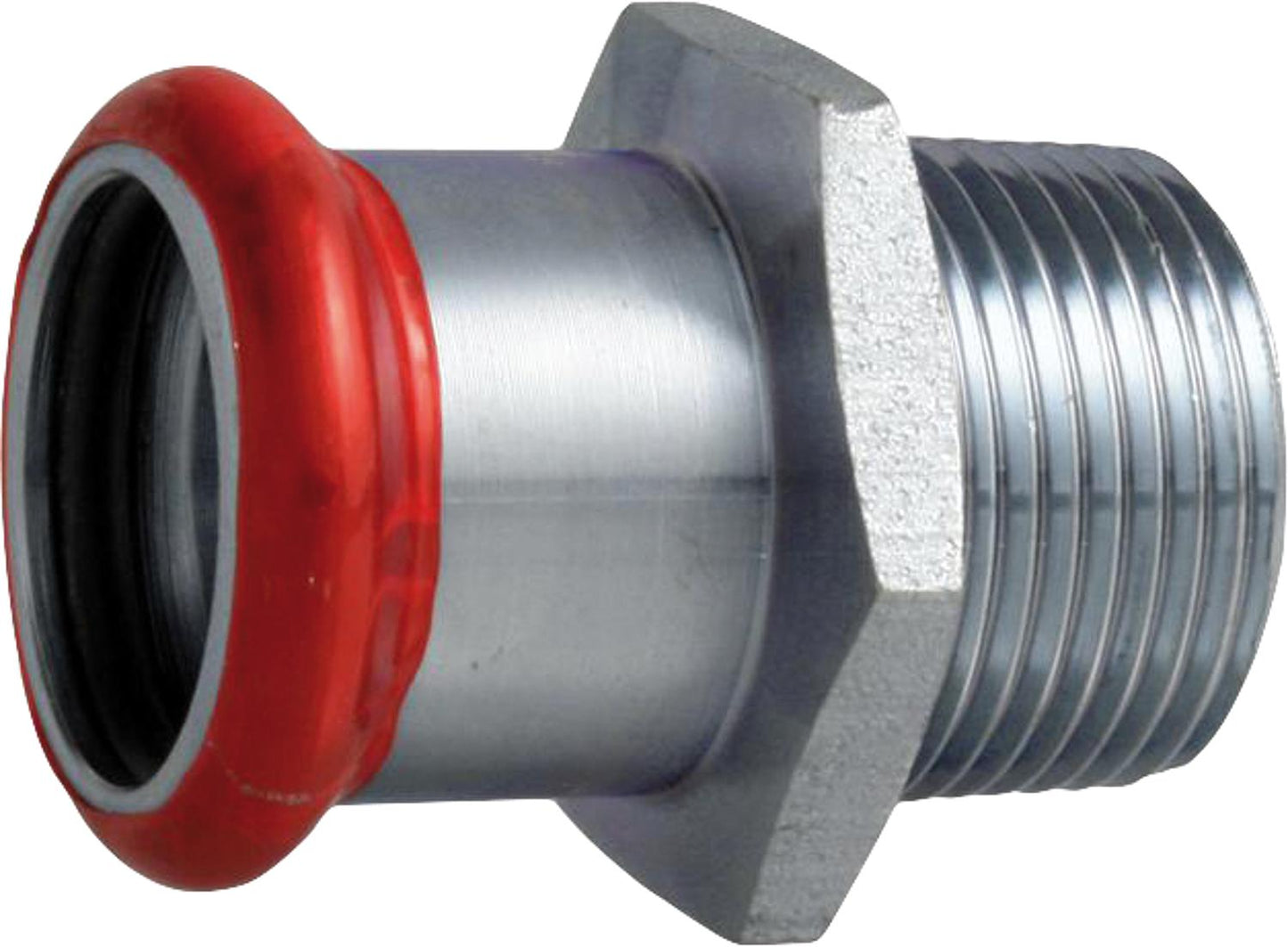 Carbon steel press fitting M-profile transition piece male thread Ø 35 x DN25(1")