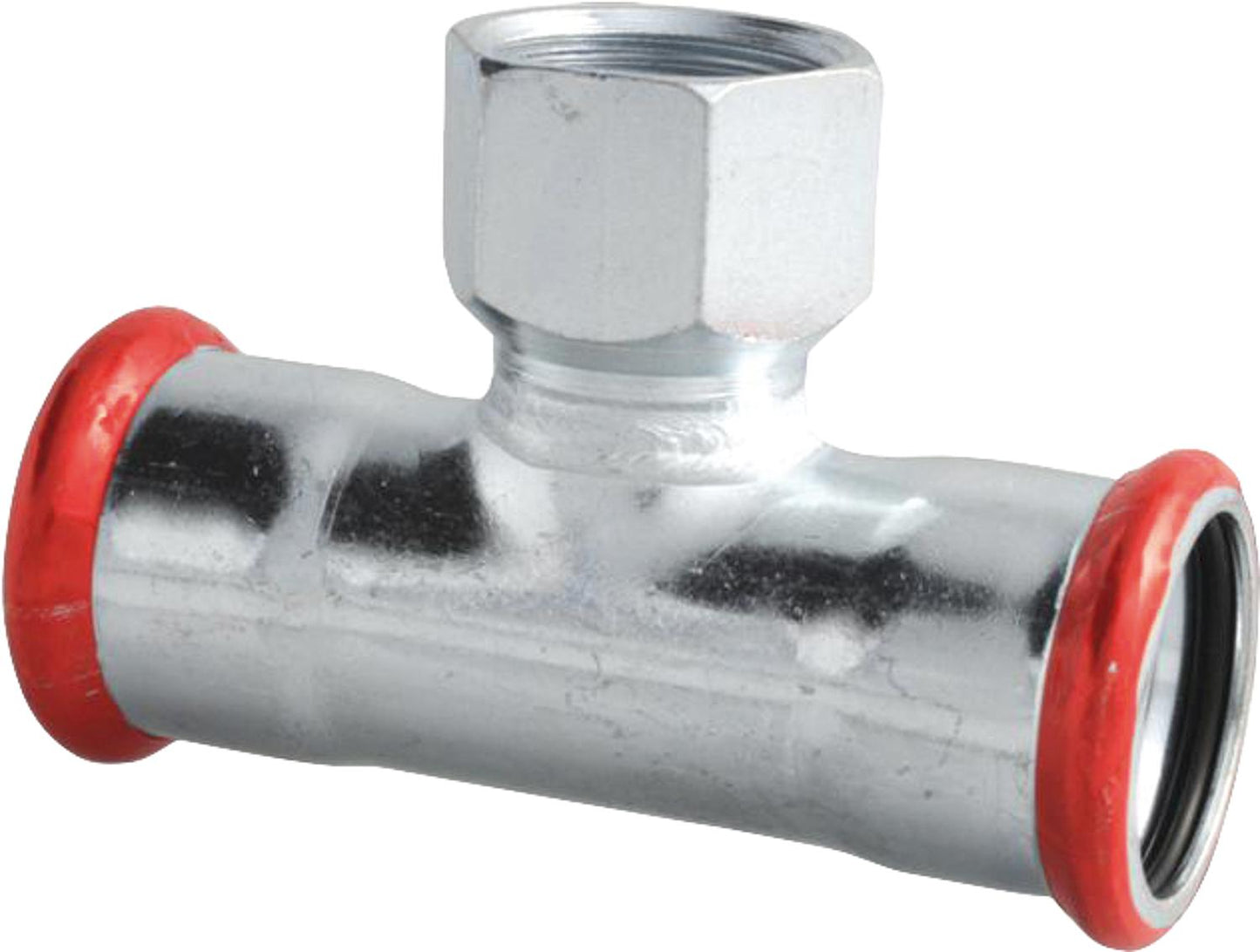 Carbon steel press fitting M-profile tee with female thread 22xDN20(3/4")x22