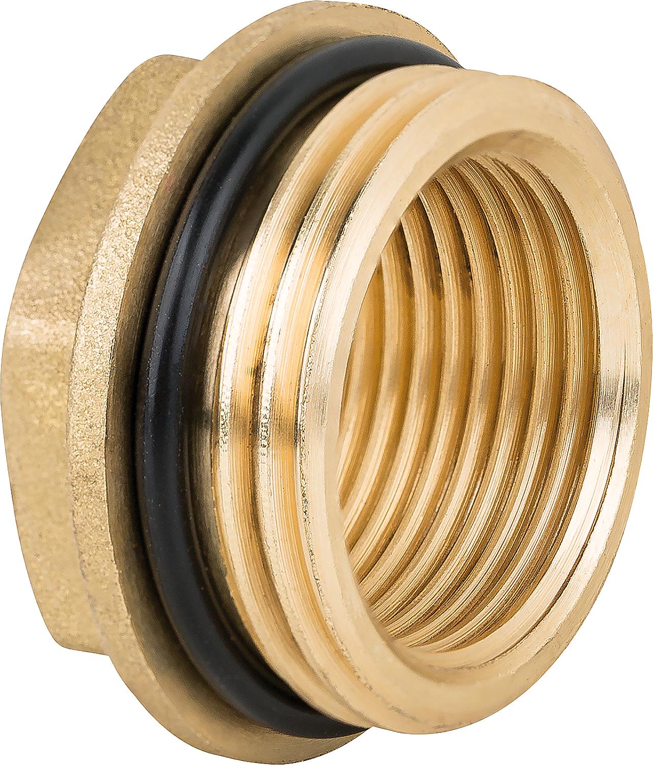 Reducer with male-female thread 1/2" male x 3/8" female, bare brass
