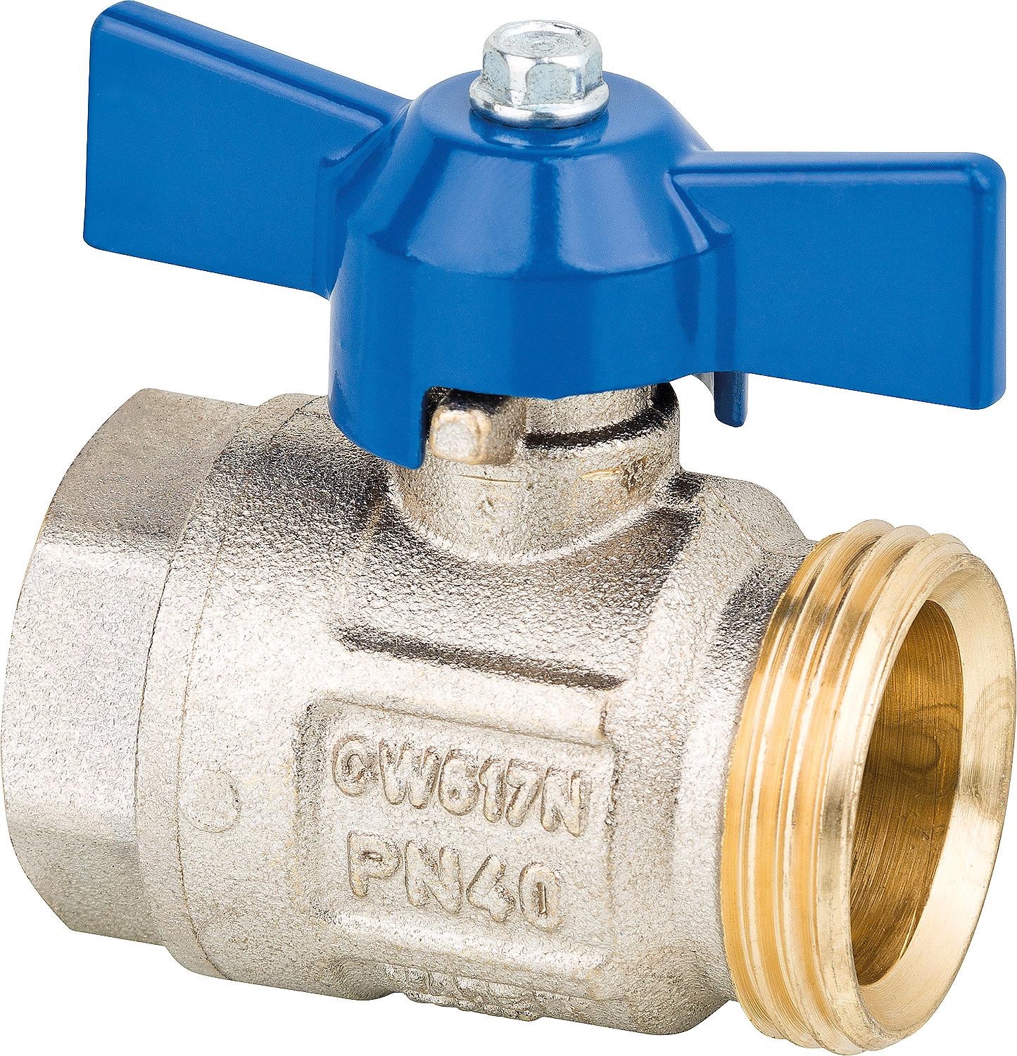 Ball valve with male/female thread without screw connection DN 20