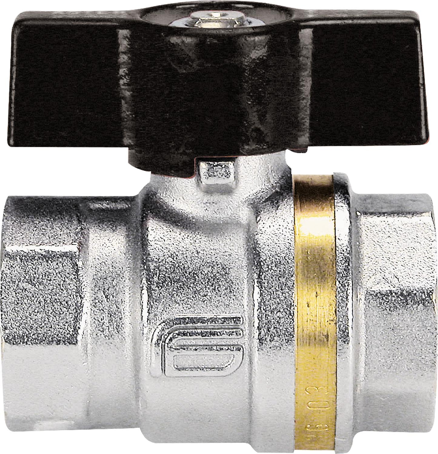 Brass ball valve IG/IG 1" with aluminum wing handle