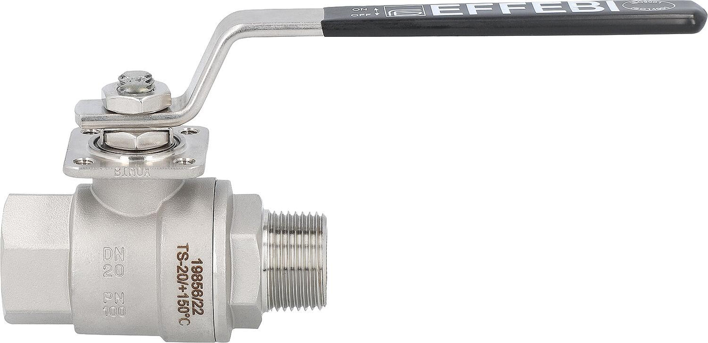 Kugelhähne, AG x IG, mit Edelstahlhebel