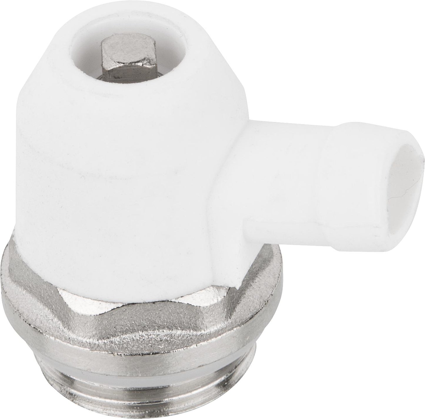 Vanne de vidange rotative 1/2" en laiton nickelé auto-obturante