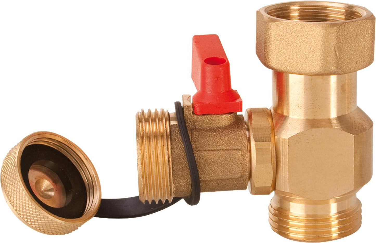 Flushing and draining tap set for Easyflow system. Intermediate connection.