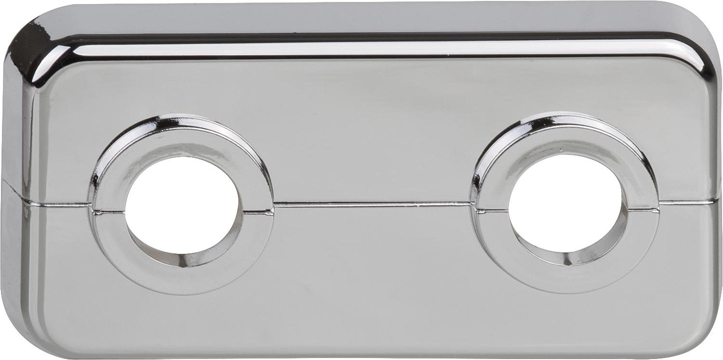 Klapprosetten, doppelt ABS, verchromt, VPE = 10 Stück, LxBxH= 95 x 50 x 7 mm, Ø 15 mm