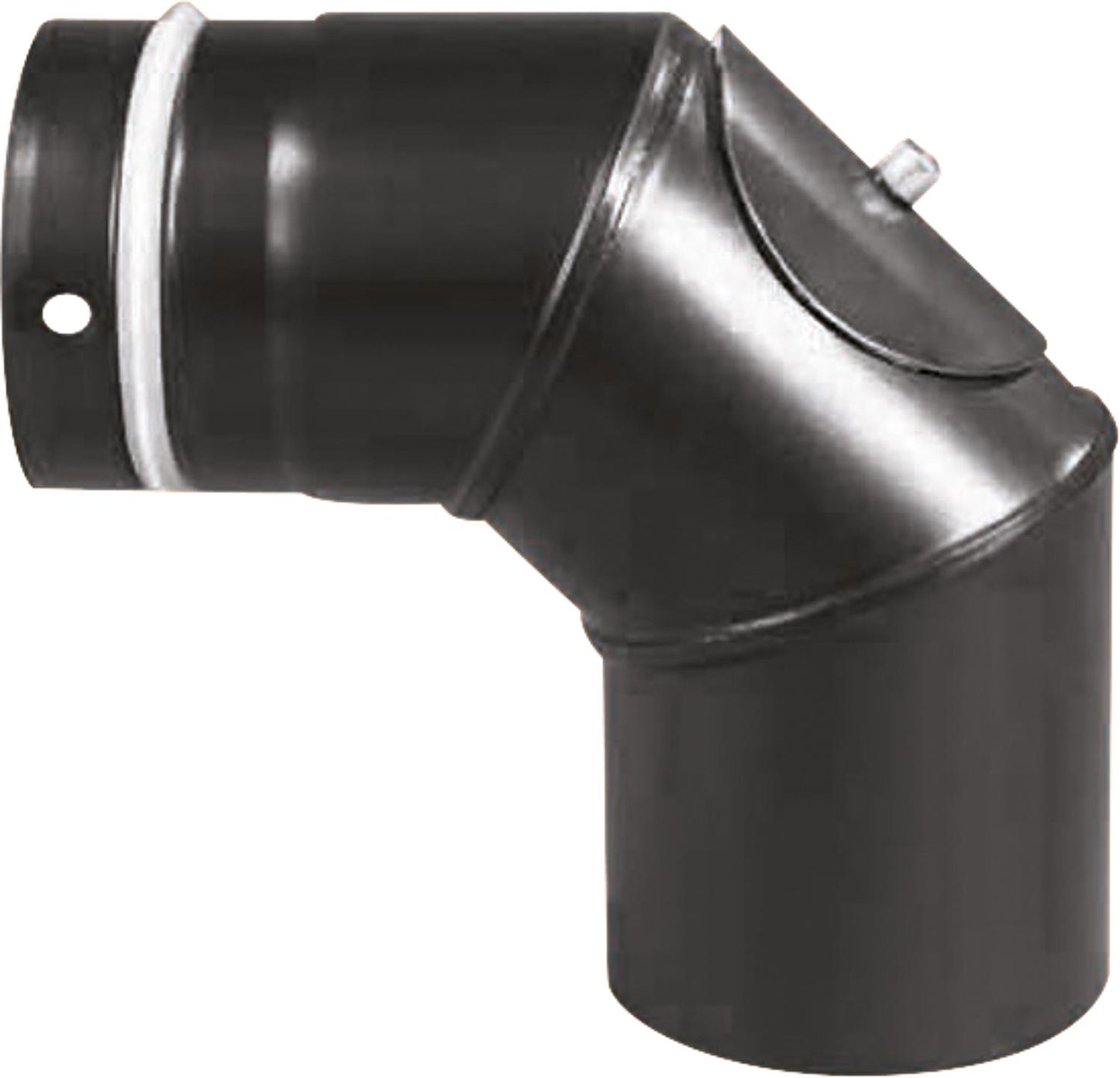Pellet exhaust elbow 90°, Ø 80mm, black enamelled
