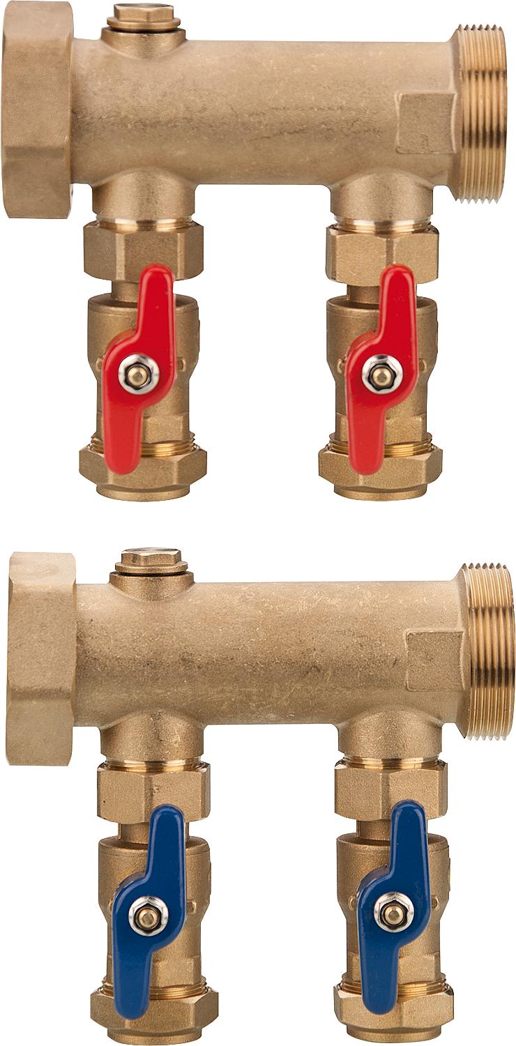 Brine distributor DN 40 (1 1/2") 25 mm clamp connection, 2 circuits