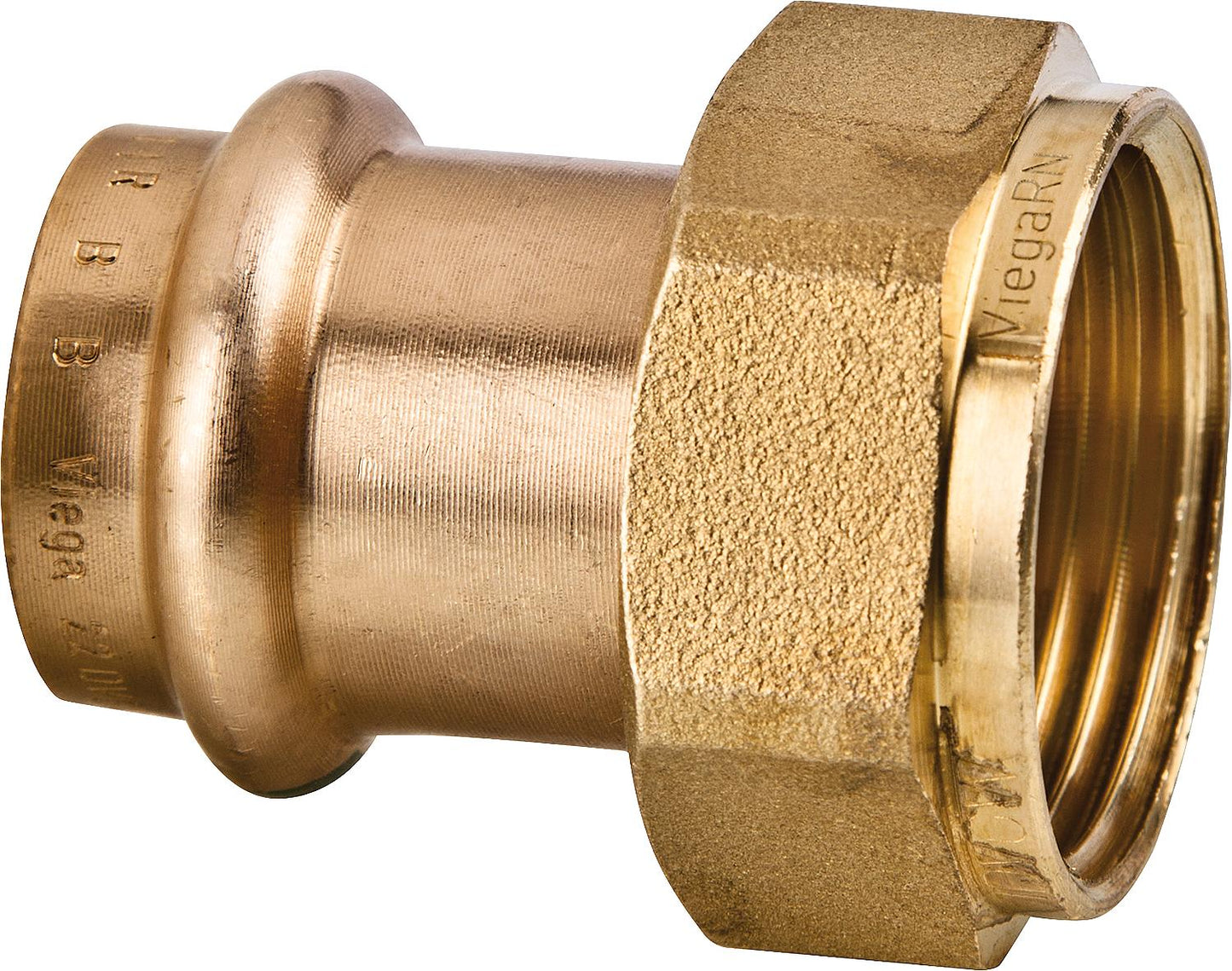 Viega Sanpress fitting with V-profile 15x3/8`` made of red brass, flat sealing