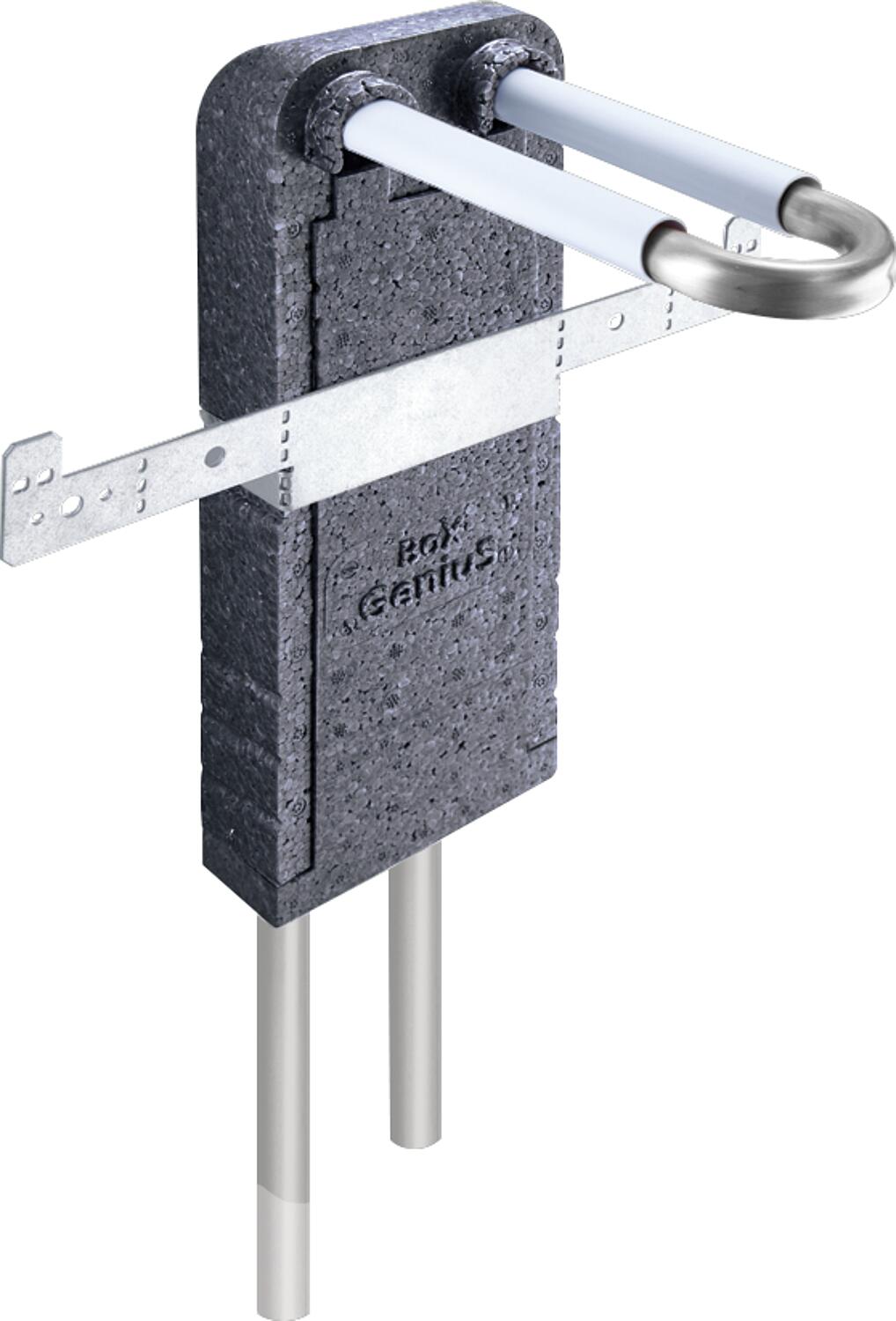 Coude de tuyau Mepla, pour tuyau de 16 x 2,25 mm, en forme de L, avec boîte isolante.