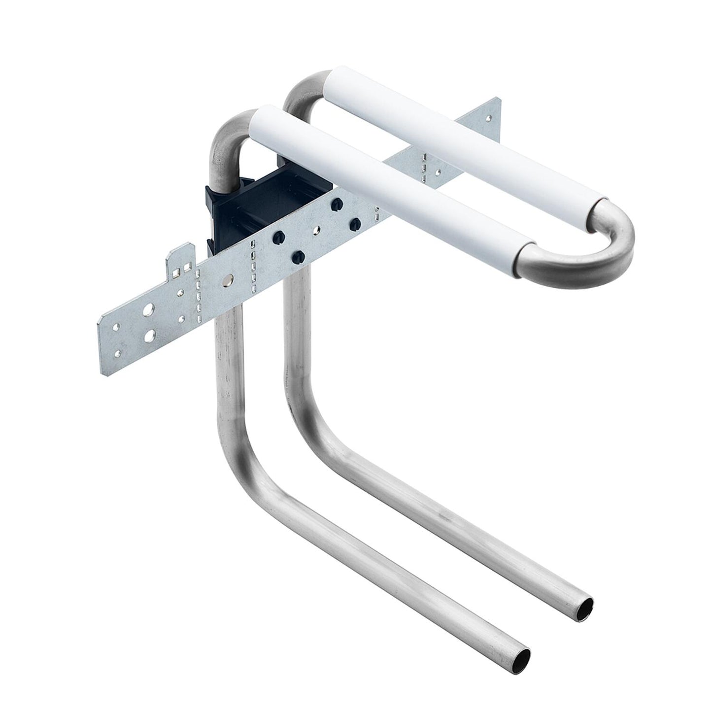 Raccordement mural avec coude en acier inoxydable 15x1,0. Hauteur : 320 mm sans isolation.