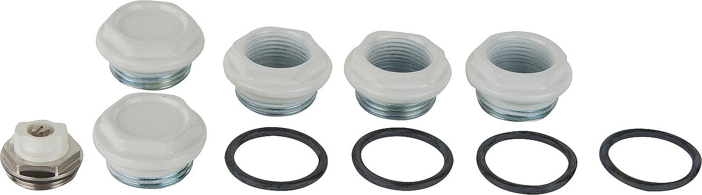 Connection plug set for Tribeca tubular radiator, G1"x3/4",RAL9010