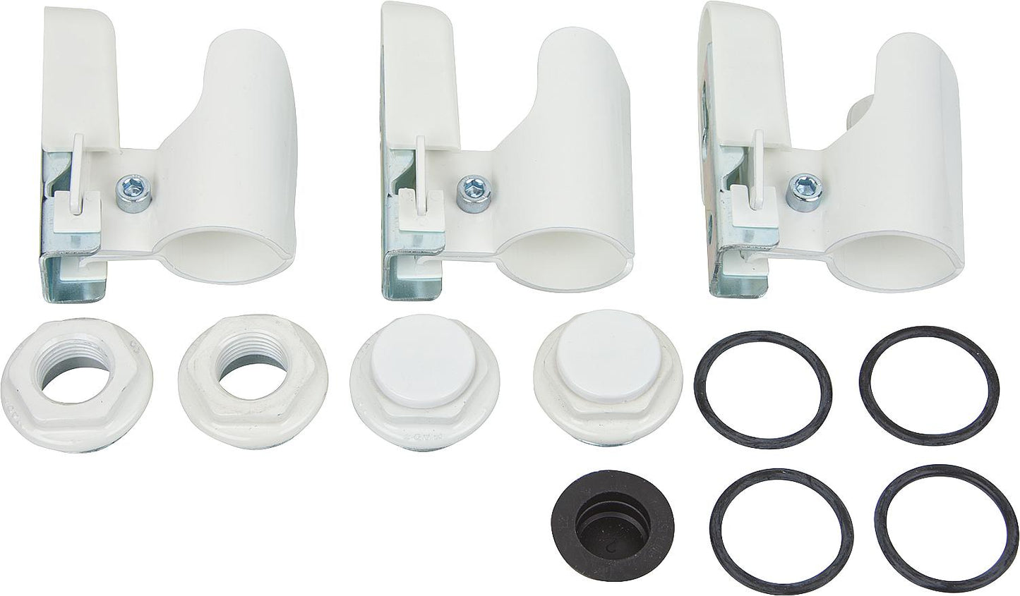 Wall bracket connection set for Tribeca aluminum tubular radiator, RAL 9010