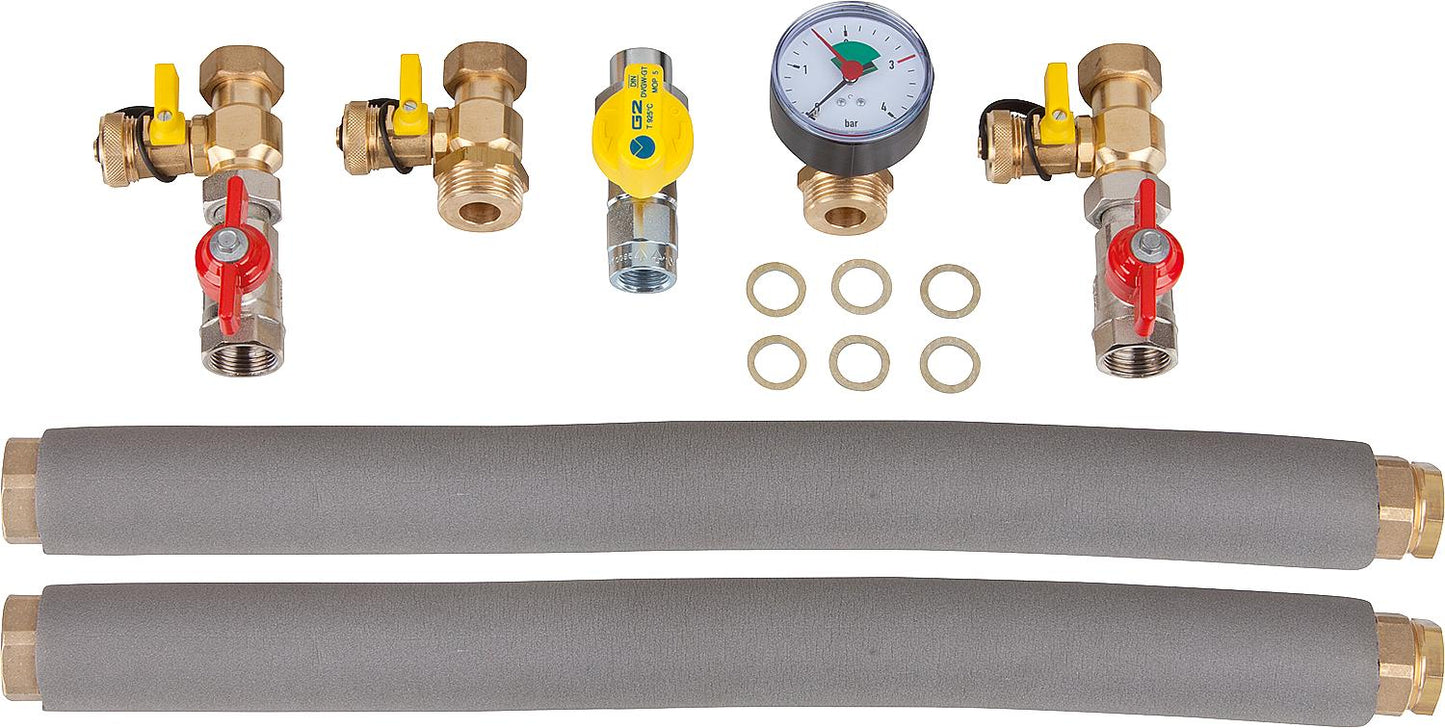 Hydraulik-Anschlussset KRB, Ausführung gerade, für Unterstellspeicher