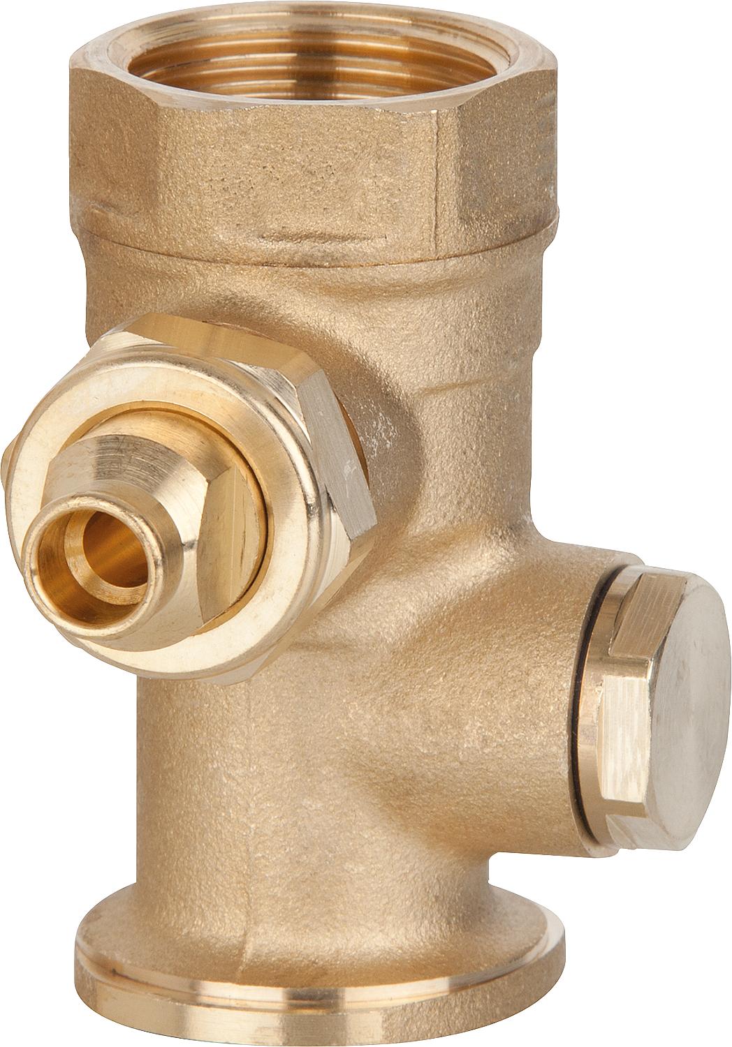 Vanne à bille thermométrique TK DN25, F1" x 1" IT, 1/2", douille à gauche