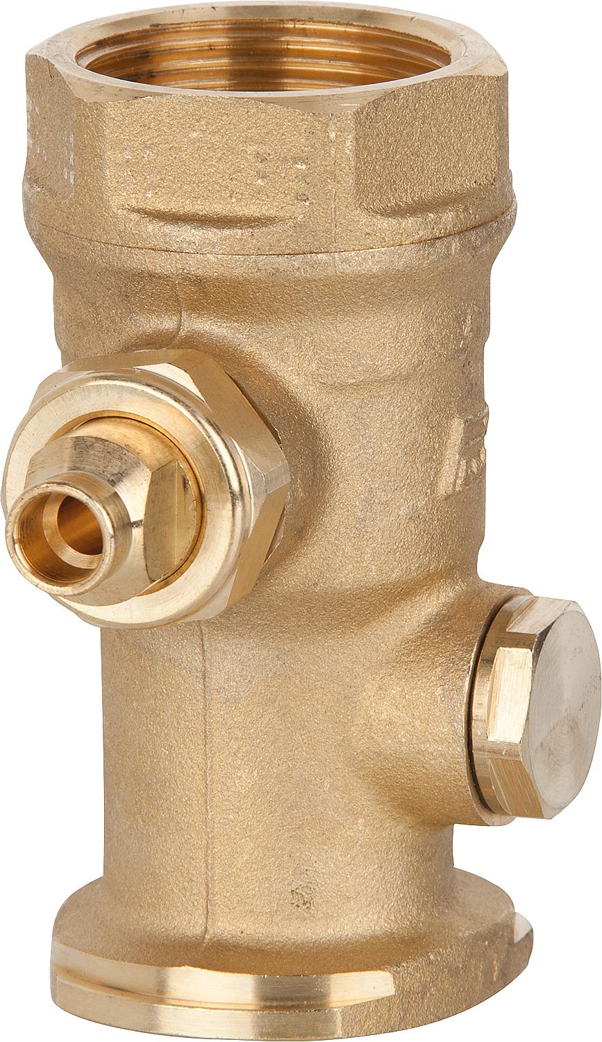 Vanne à bille thermométrique TK DN32, filetage femelle F11/4" x 11/4", douille à gauche