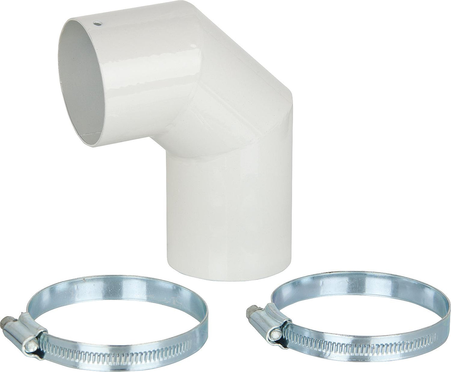 90° connection elbow Comfort Air Ø 60 mm, incl. 2 pipe clamps for connecting air ducts