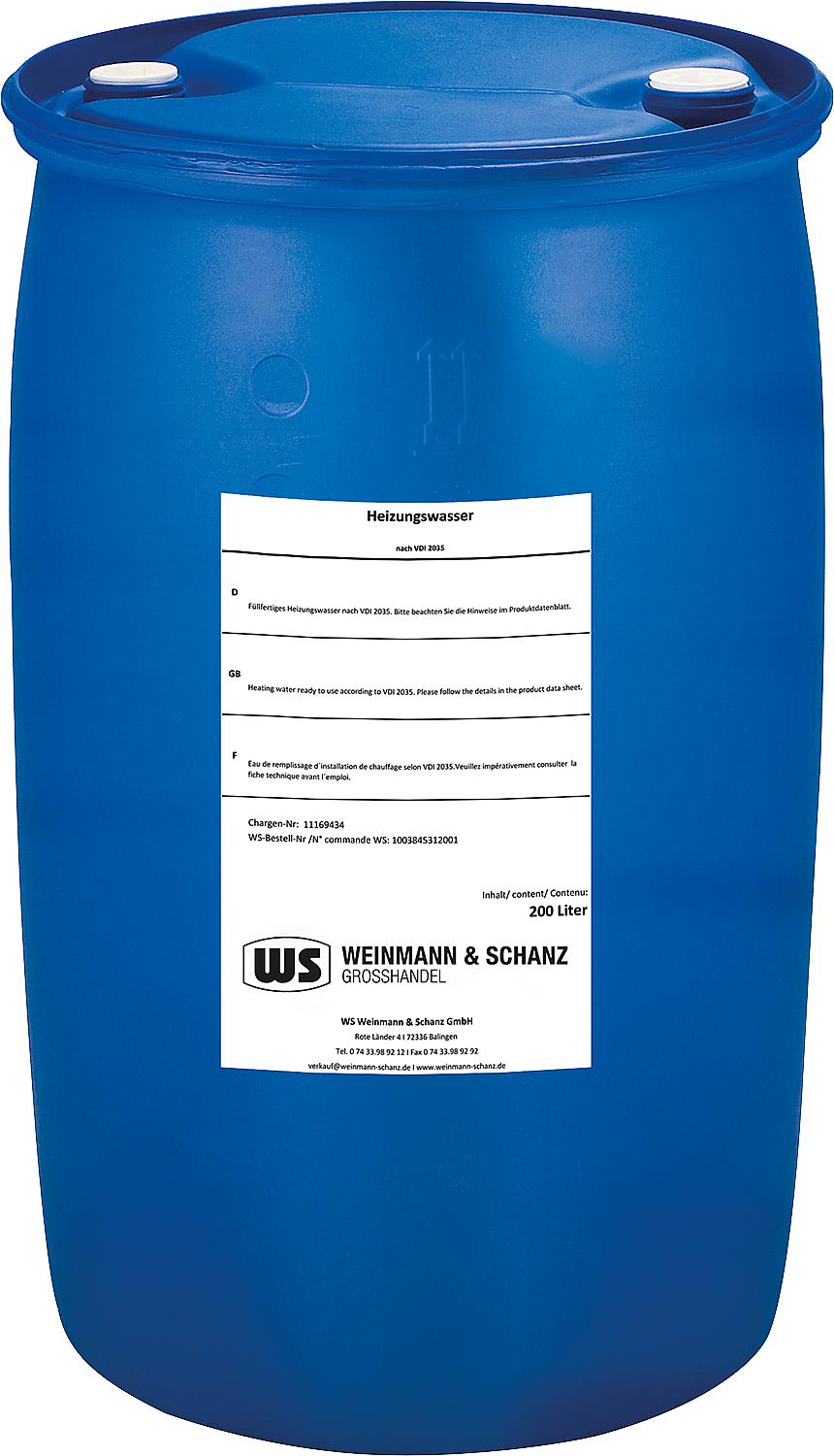 Gebrauchsfertiges Heizungswasser nach VDI 2035 im Fass 200 Liter