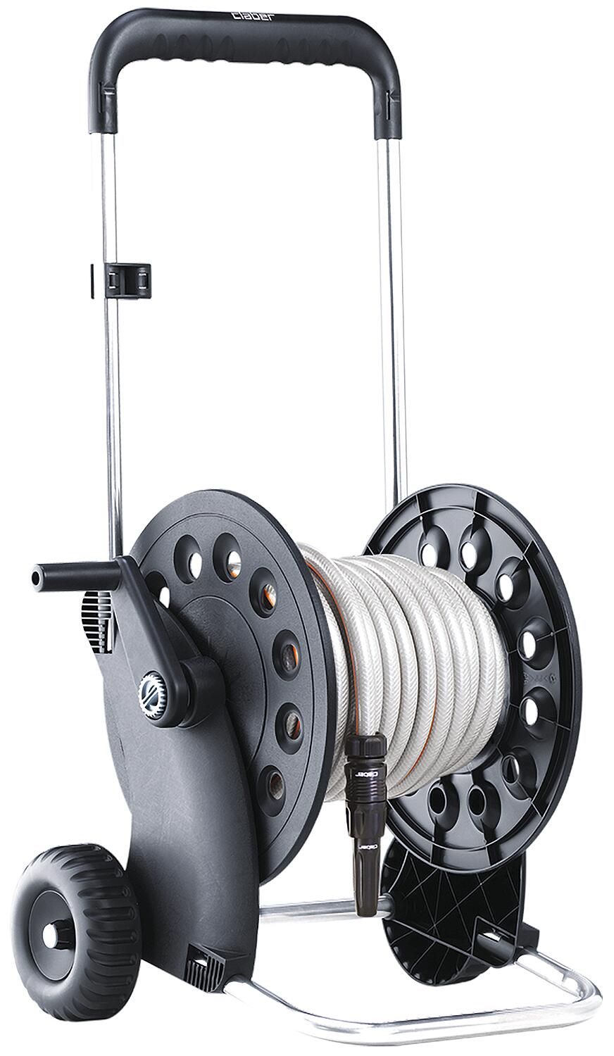 Ecosei hose reel set with 20m hose DN15 (1/2") + syringe, aluminum/plastic design