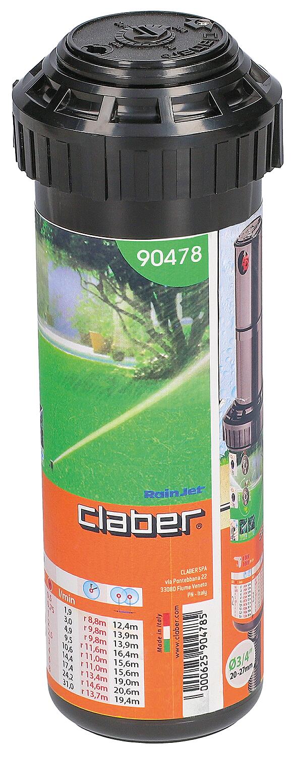 Arroseur à turbine rétractable, orientable de 30 à 360°, DN20 (3/4"), max. 670 m²