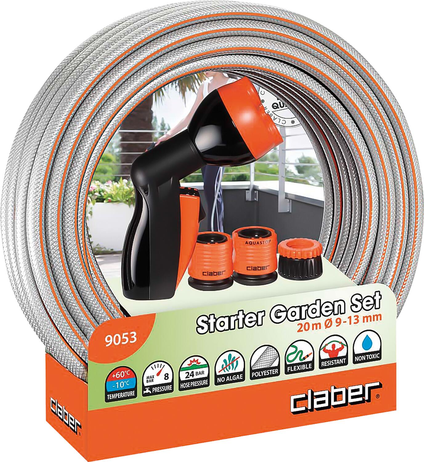 Ensemble de tuyau d'arrosage 20 m « Kit de jardinage de démarrage » 5 pièces