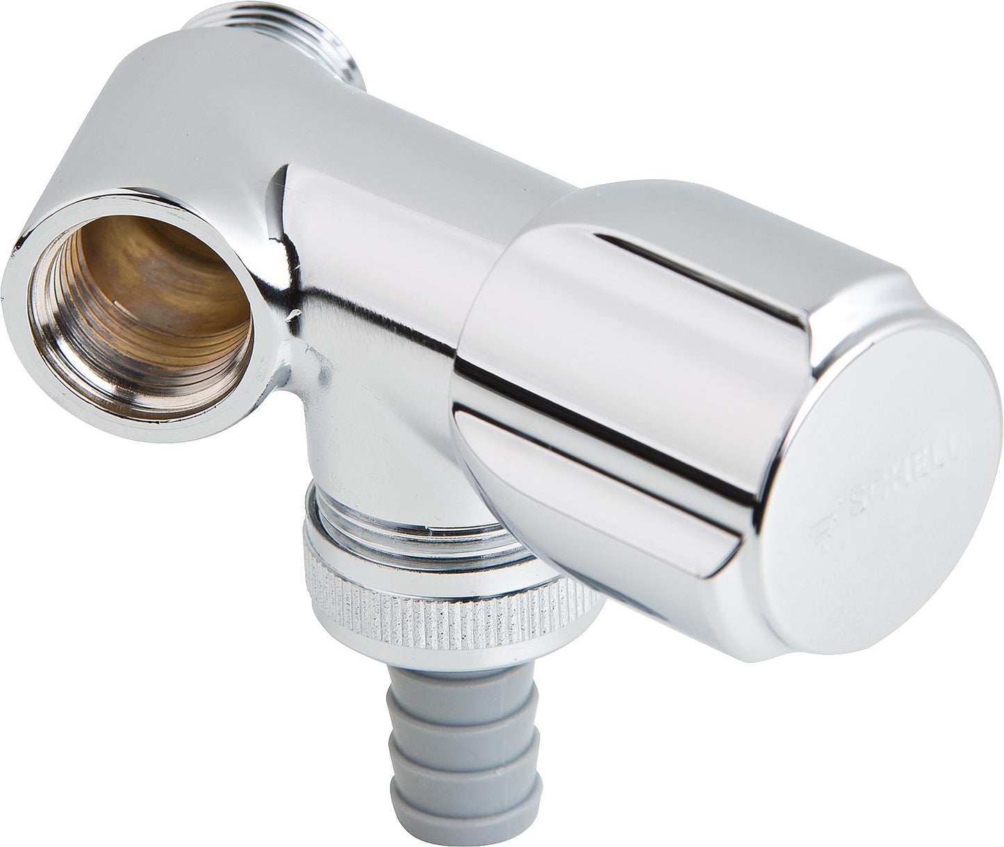 Robinet de raccordement secondaire Schell Comfort avec clapet anti-retour pour robinets simples DN15 1/2", chromé