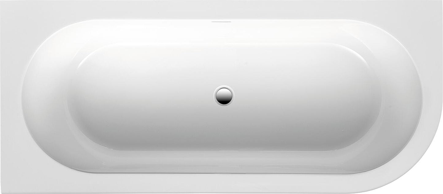 Edena Corner bathtub 1780x580x780mm, curve on the left including water inlet