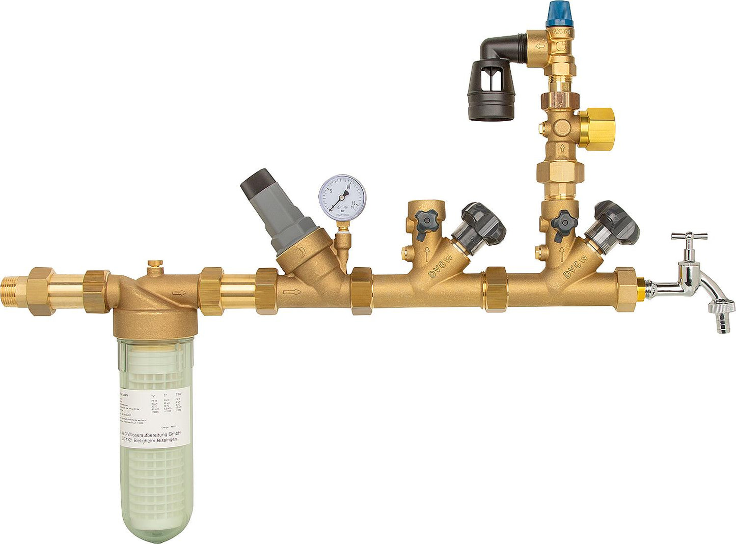 Domestic water distribution system with fine filter Bavaria
