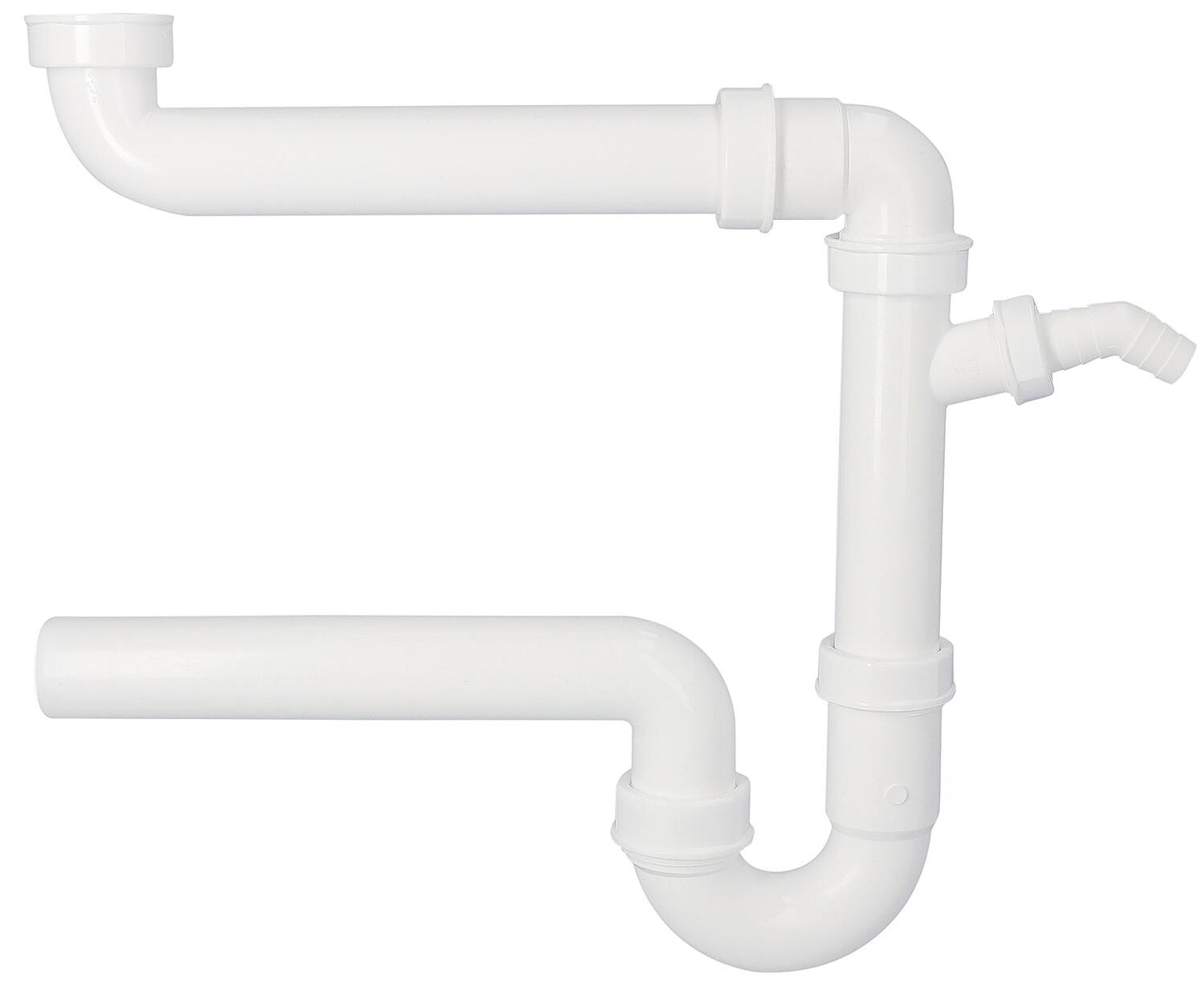 Raumsparsiphon 11/2" DN50 Schlauchverschraubung "ohne Rosette"