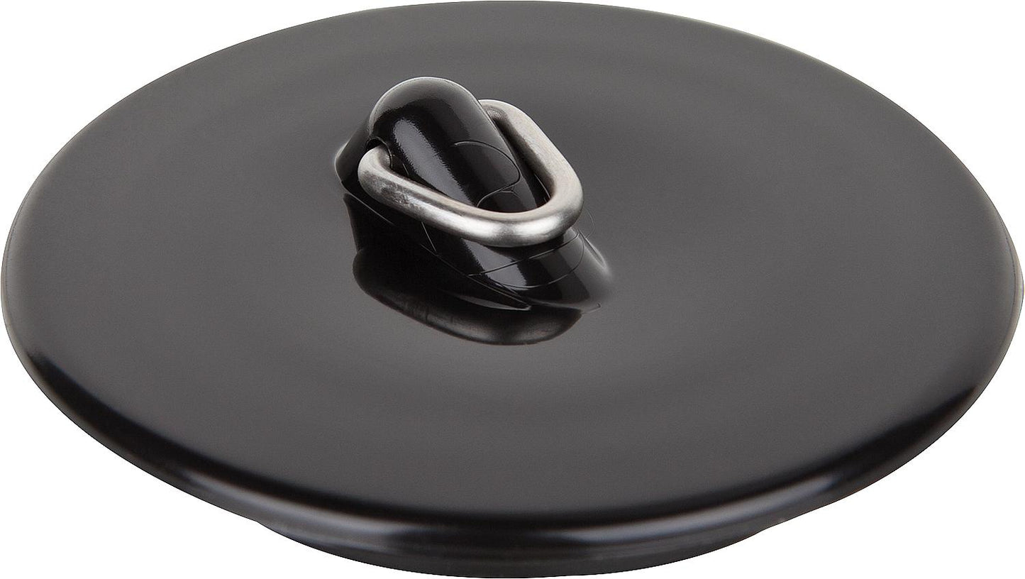 Valve plug with triangular bracket for 45mm drain valves, black