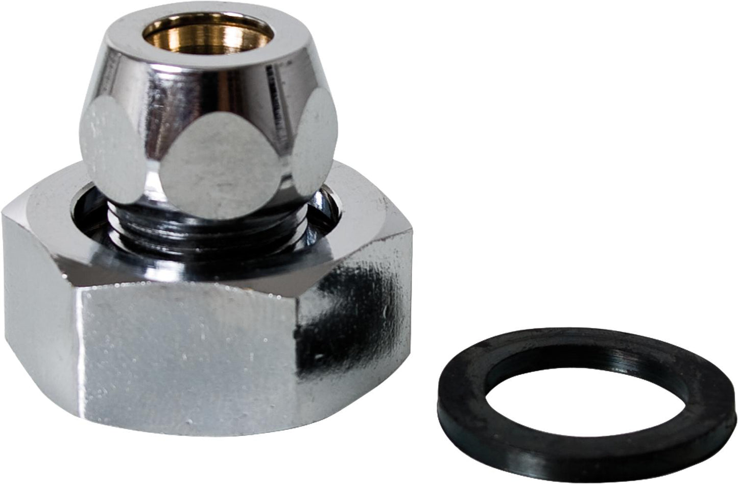 Accessory washbasin meter, screw connection R3/8" x 10 - R3/4" for 10mm copper pipe