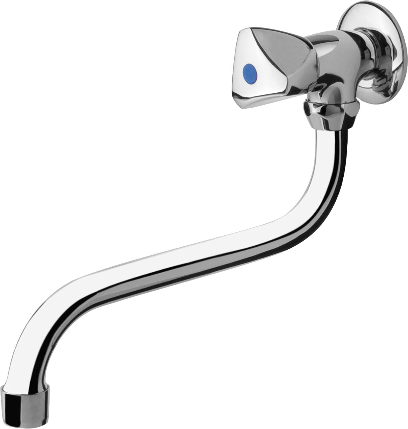 Etou wall-mounted swivel valve with swivel spout, 200 mm projection, chrome-plated