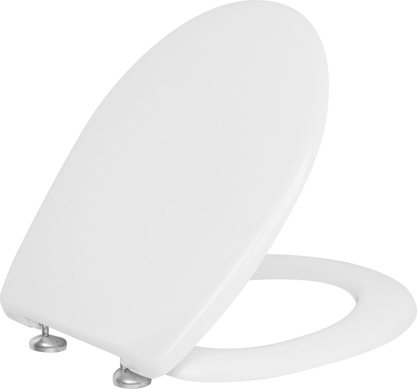 Abattant de toilette Twist-Clean (INOX) antibactérien, fixation en acier inoxydable blanc, en duroplast