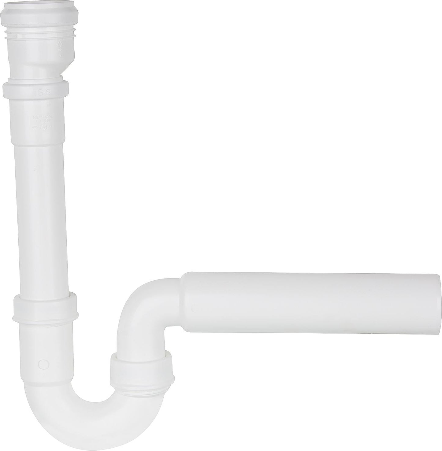 Siphon de tuyauterie DN50/40, tuyau mural DN50 (2") en plastique blanc, pour stations de traitement d'eau domestiques