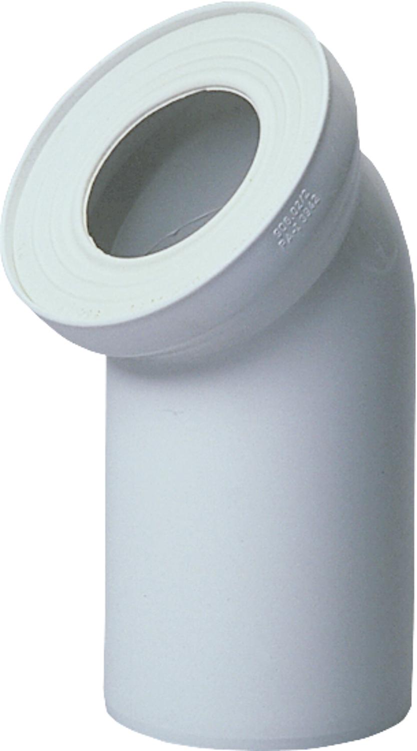 Raccord WC DN100 45°, blanc