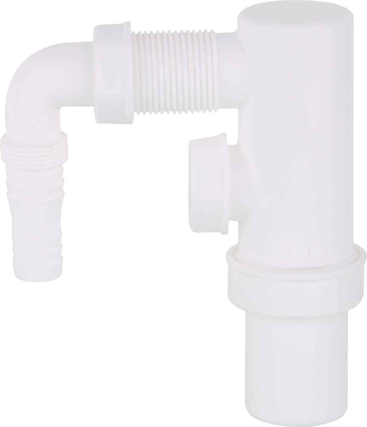 Siphon pour machine à laver DN40, plastique blanc