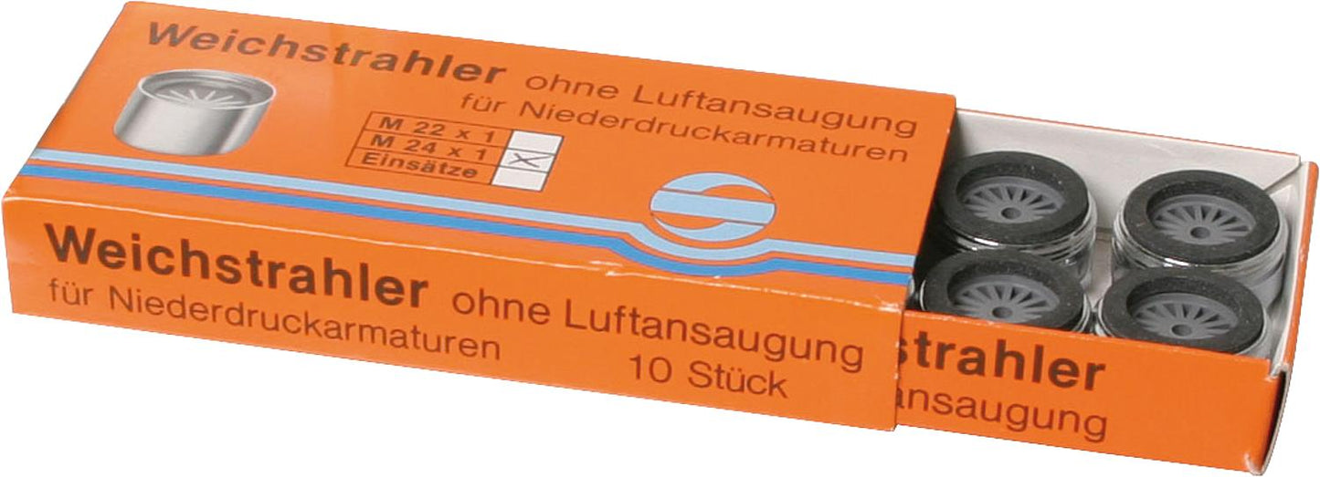 Weichstrahlregler-Niederdruck ohne Prüfz AG M24X1 mit Gummidichtung ohne Zahnkranz ""VPE 10 Stk.""