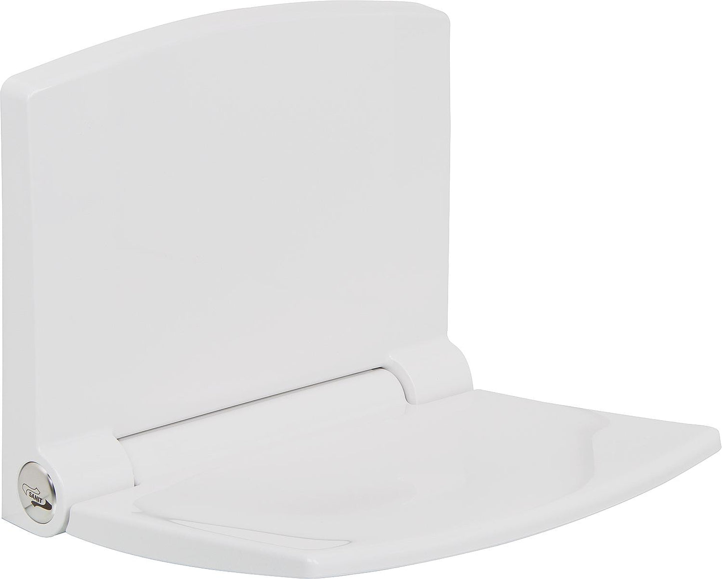 Siège de douche pliable Lifestyle, en plastique blanc, avec mécanisme d'abaissement automatique