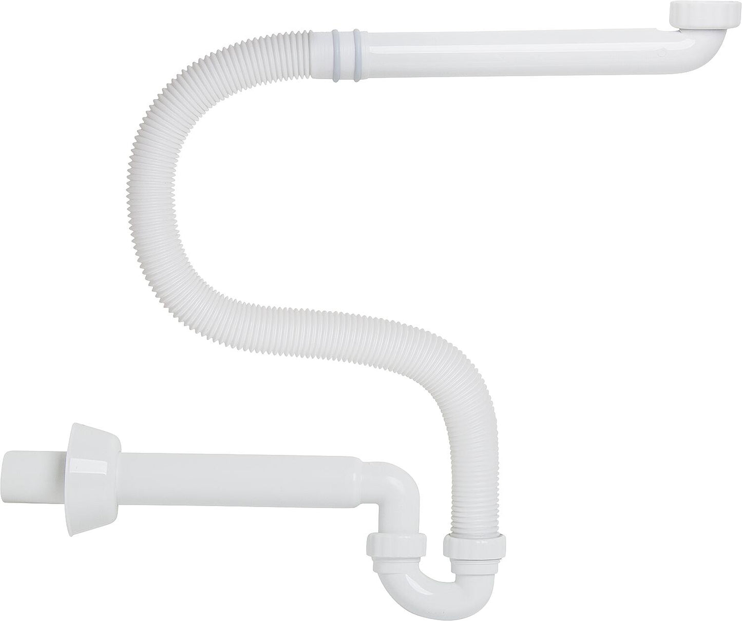 Siphon compact en PP avec tube plongeur flexible 1 1/4" x 40 mm