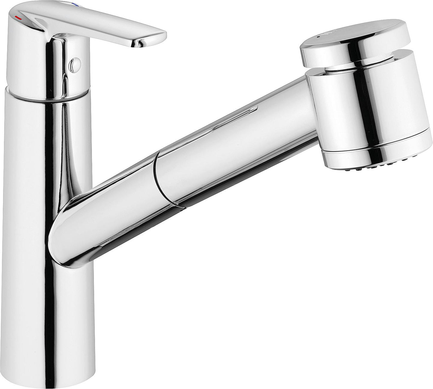 Mitigeur de cuisine Heinrichschulte Alpha 300 avec douchette extractible, saillie de 216 mm, chromé