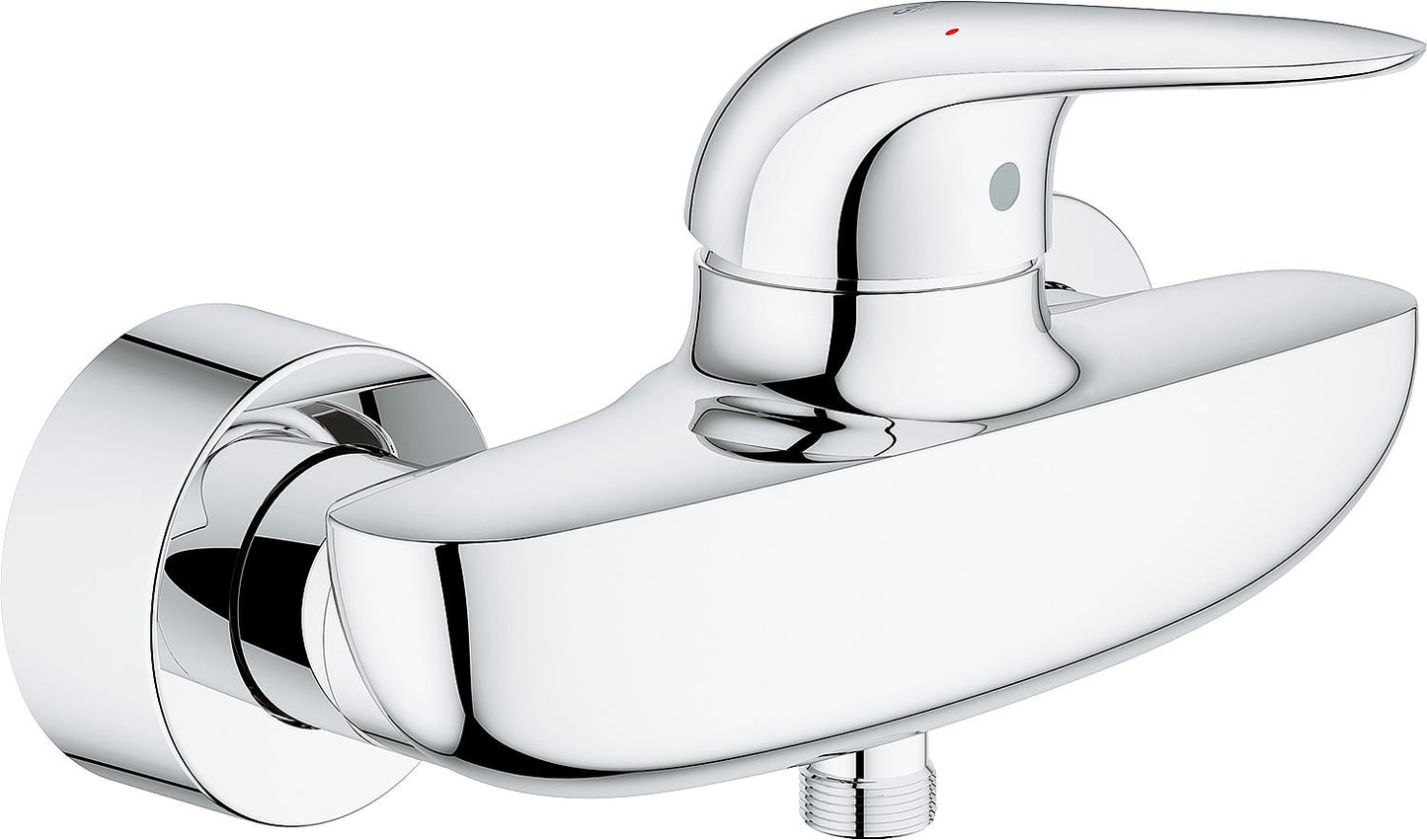 Grohe Eurostyle chrome surface-mounted shower mixer with closed lever