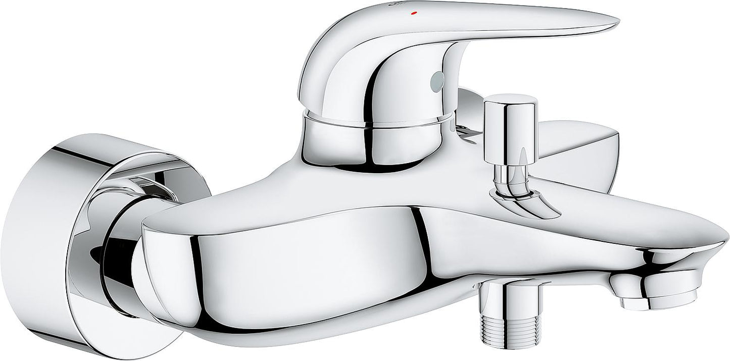 Grohe Eurostyle surface-mounted bath mixer, 185 mm projection, chrome, closed lever