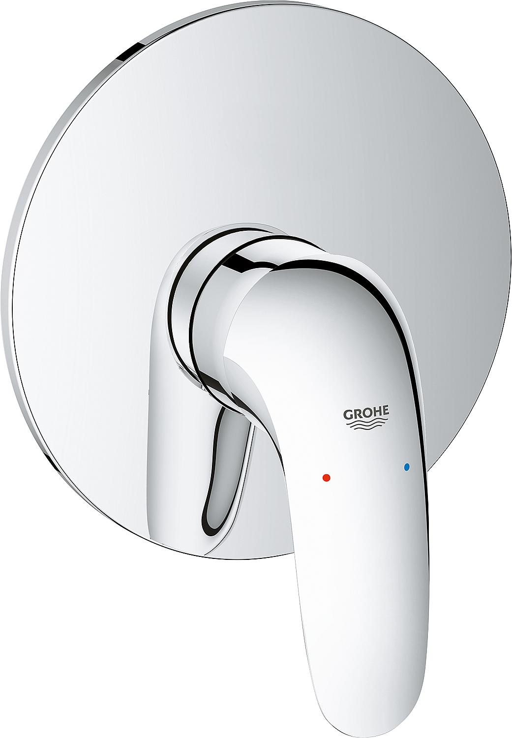 Mitigeur de douche encastré Grohe Eurostyle, rosace Ø 163 mm, chromé, levier fermé