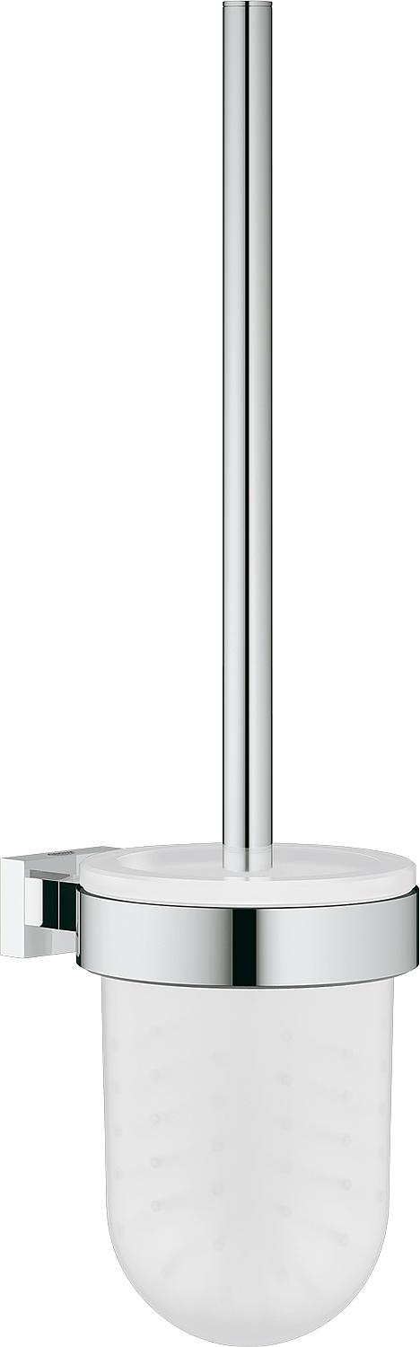 Grohe Essentials Cube toilet brush set with wall holder, chrome