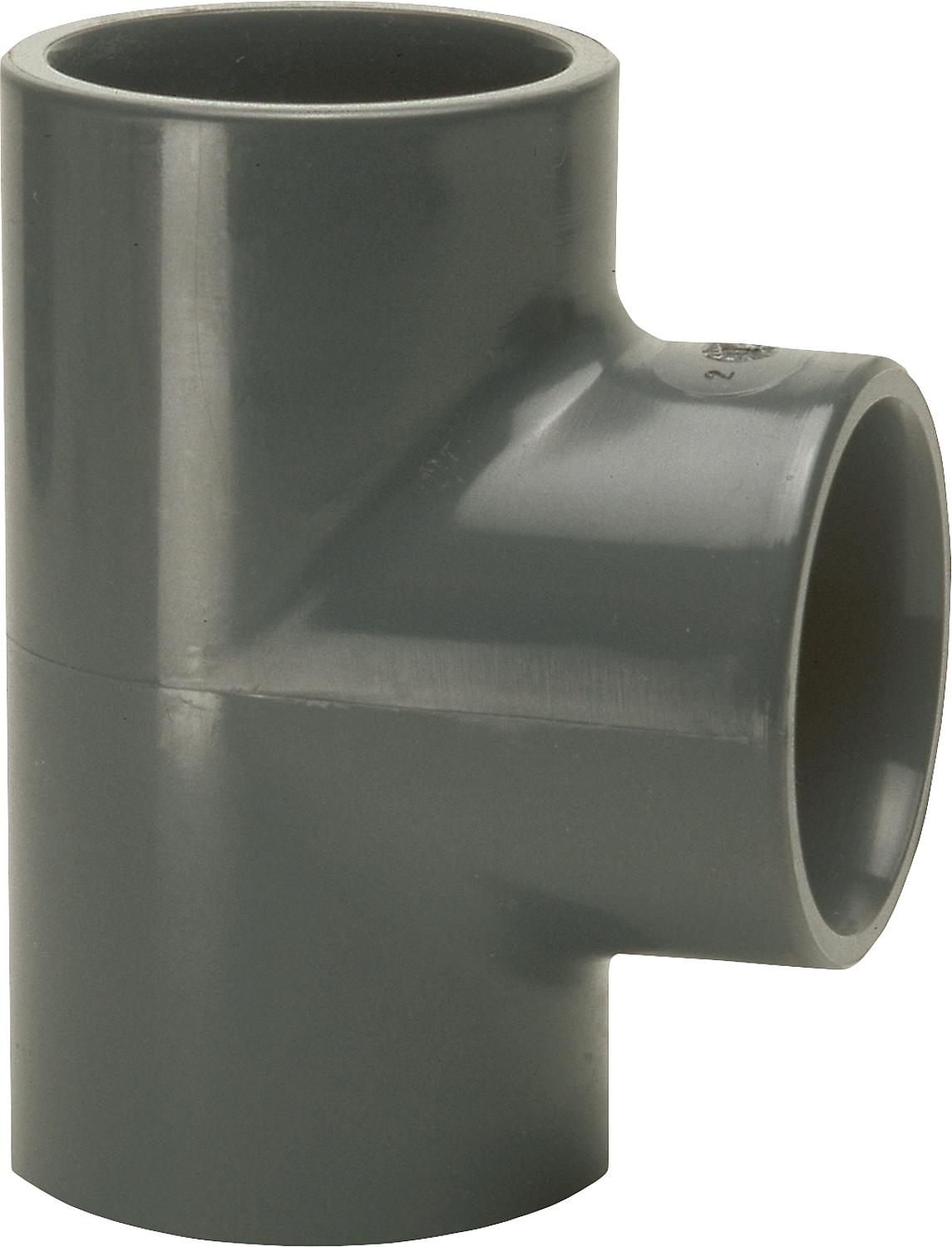 PVC-U - adhesive fitting T-piece, 110 mm, adhesive socket on all sides