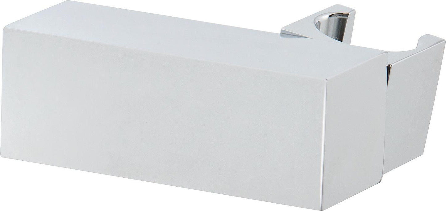 Designer wall-mounted shower holder, square design, chrome